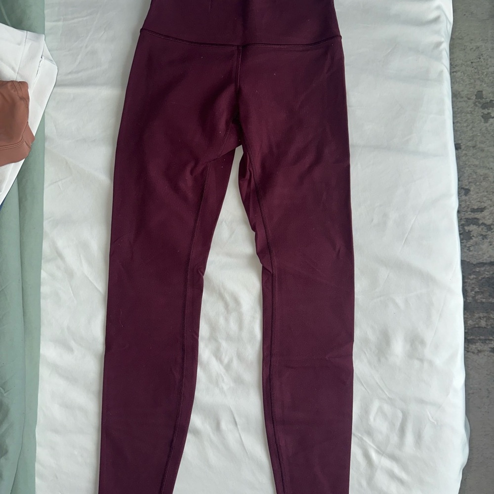 Lululemon Maroon Cotton Leggings High Waist